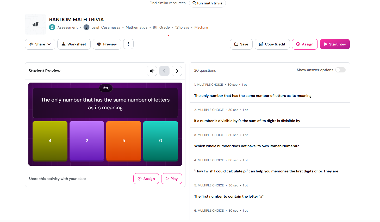 Math Trivia Quiz screenshot