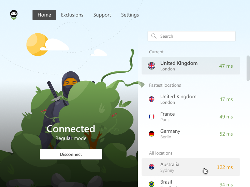 AdGuard VPN app preview screenshot